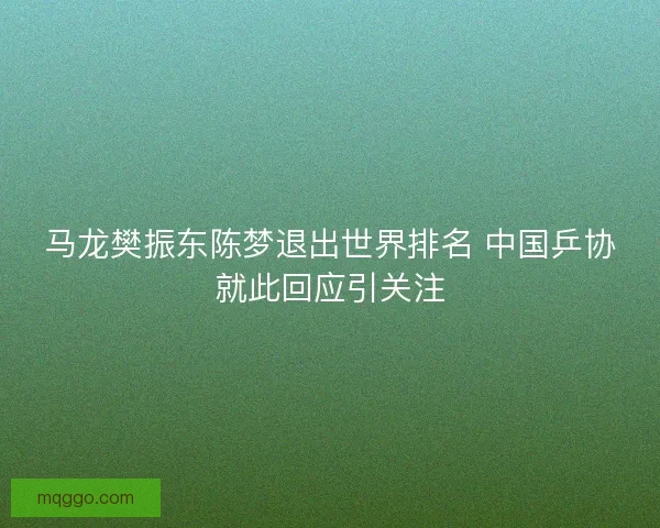 马龙樊振东陈梦退出世界排名 中国乒协就此回应引关注